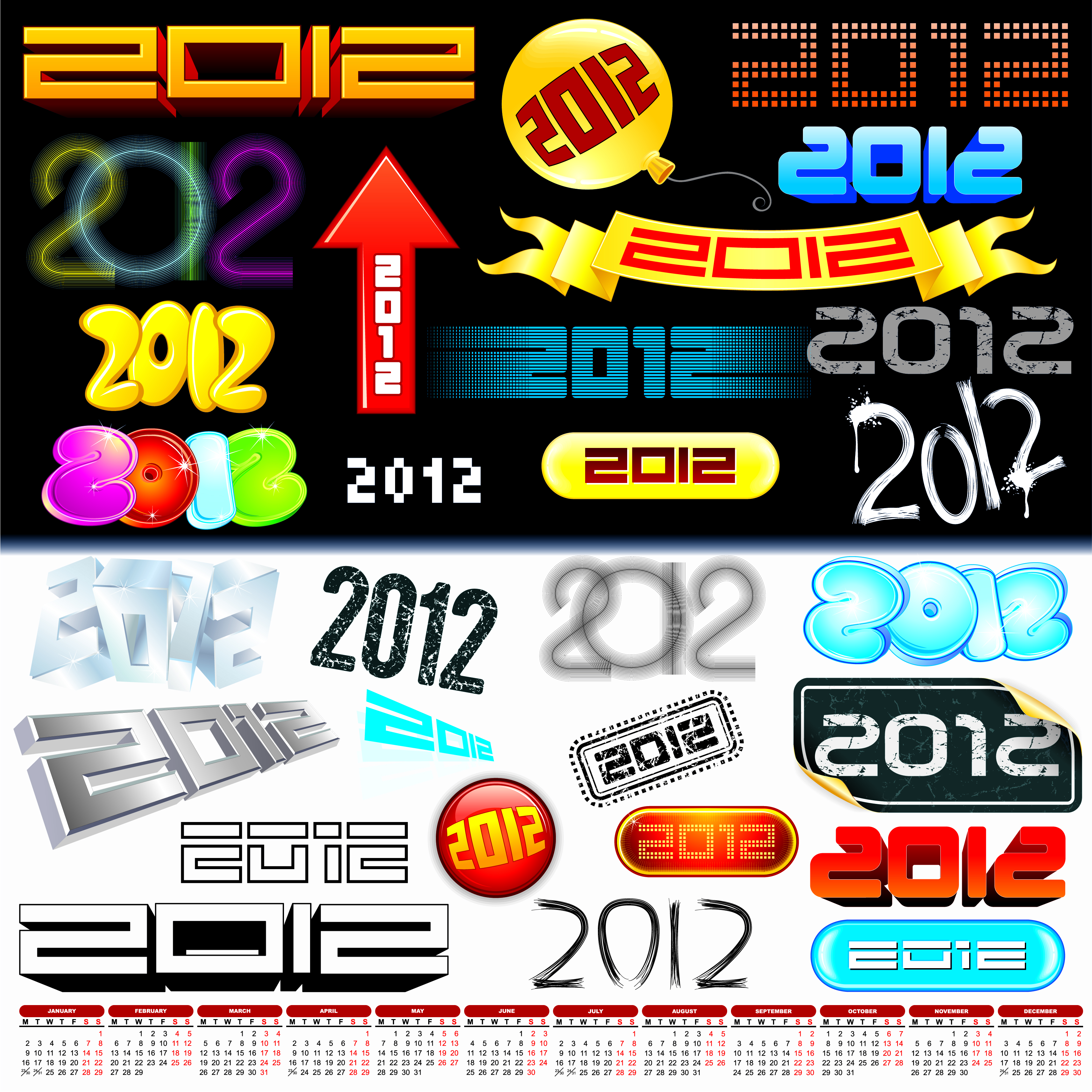 2012 art word templates modern effects sketch