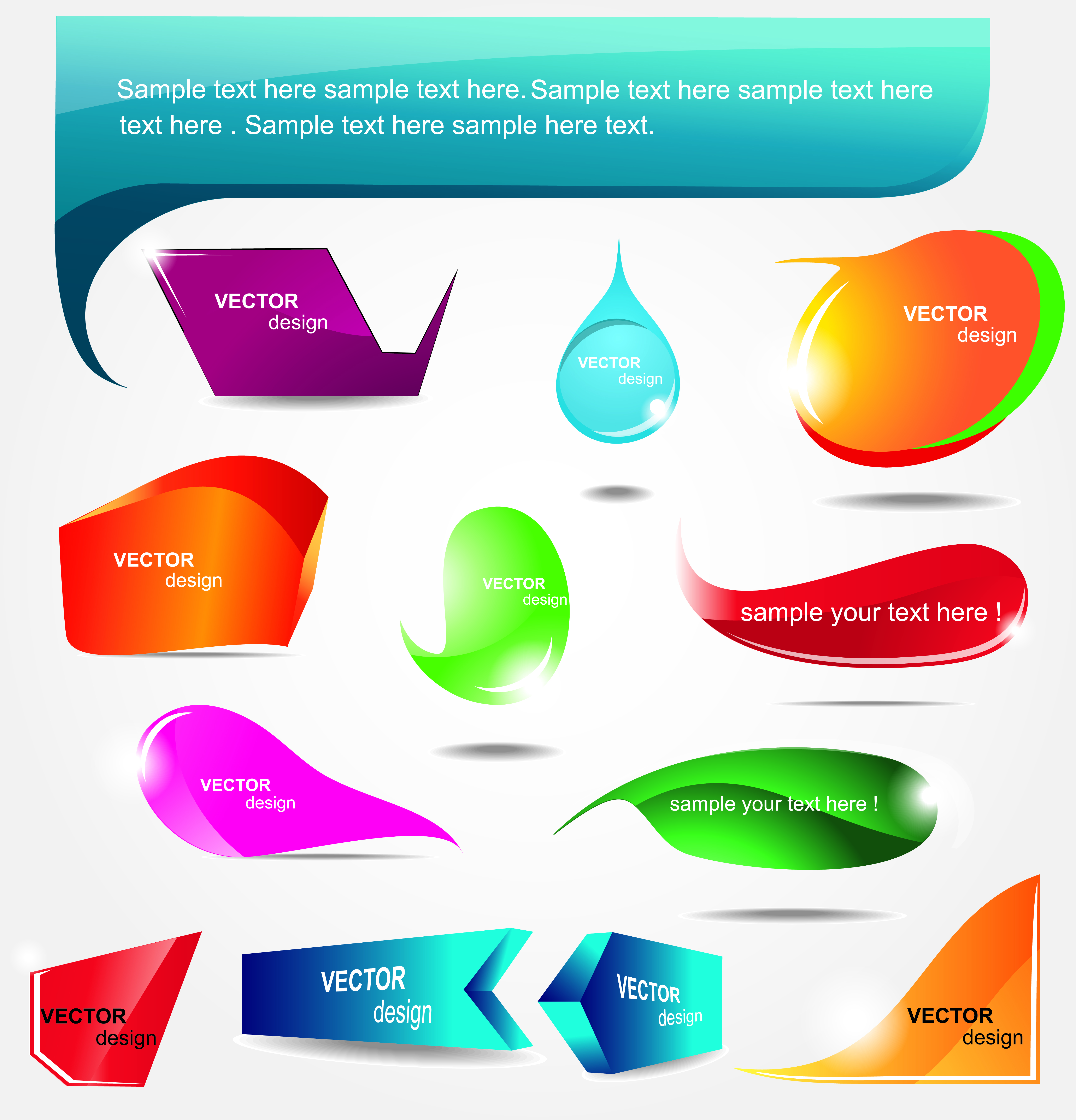 decorative tags templates shiny modern shapes