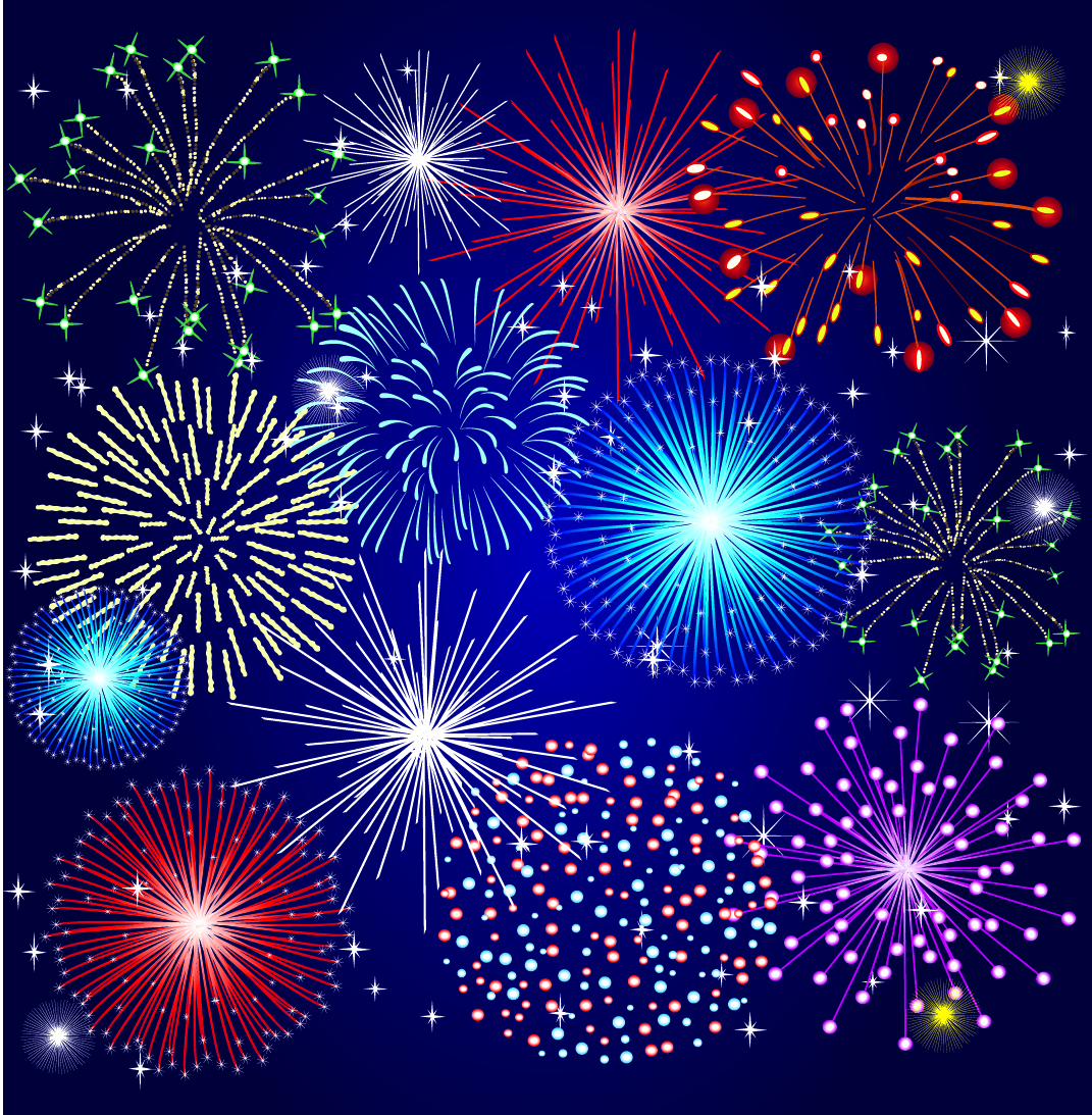 fireworks background template colorful dynamic sparkling design