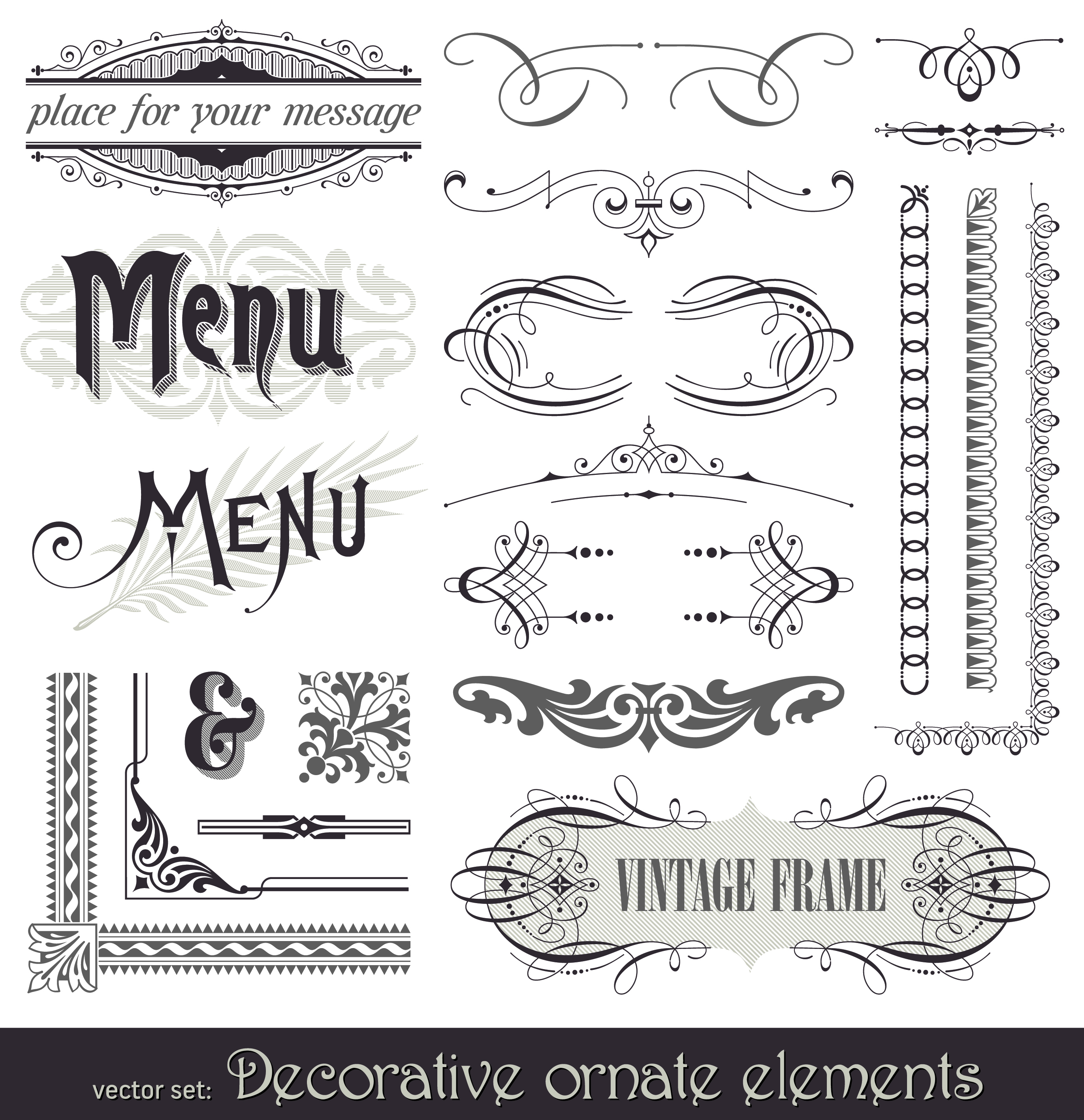 menu decor templates elegant vintage european design