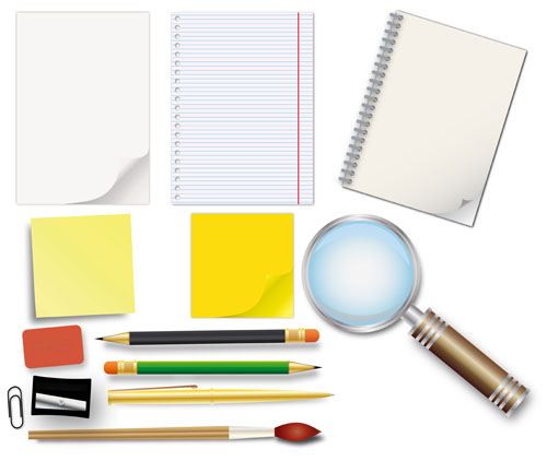 stationary design elements colored modern sketch