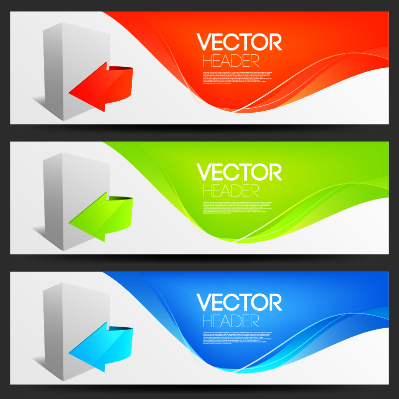 technology banner templates colorful modern dynamic 3d decor