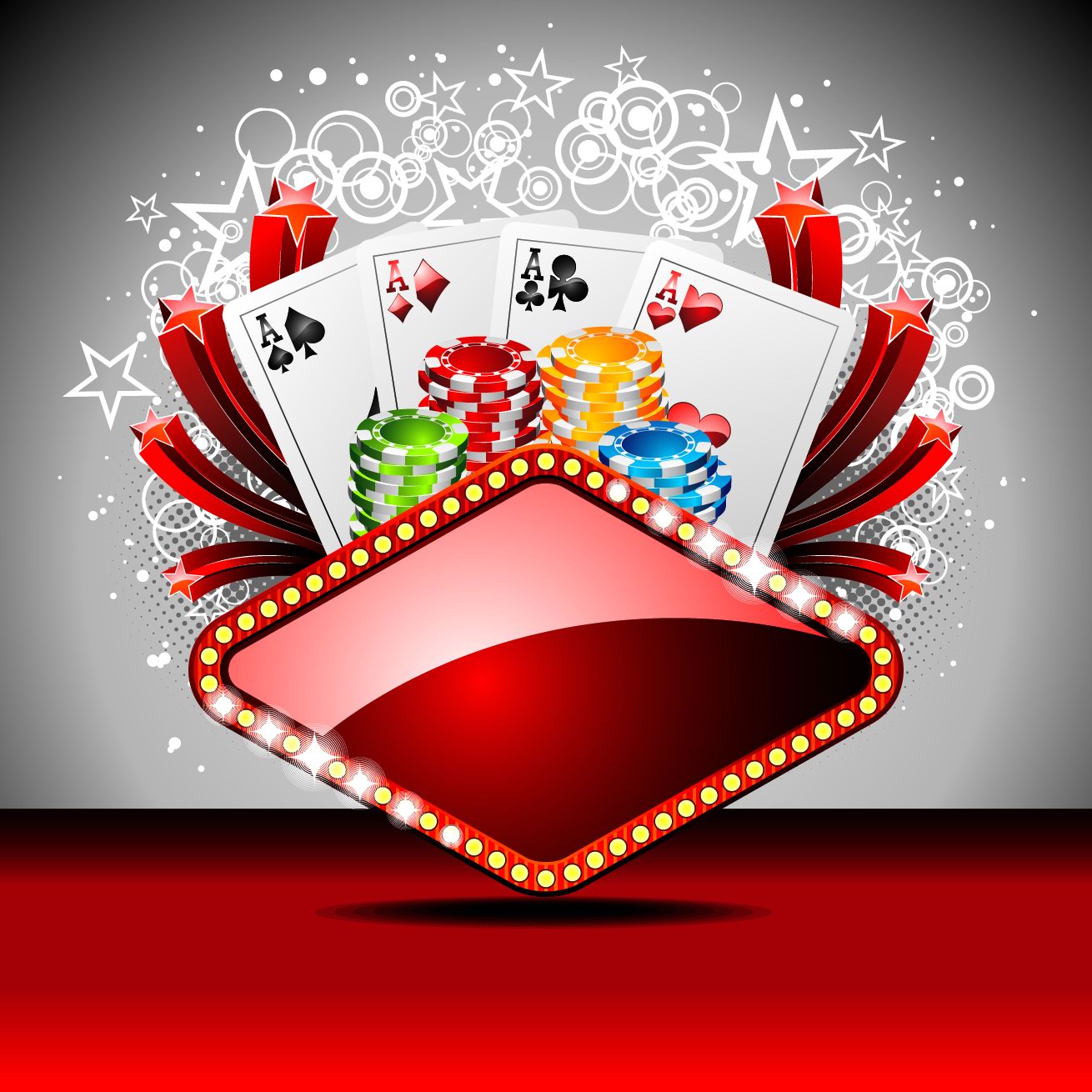 gambling background sparkling colorful modern cards elements