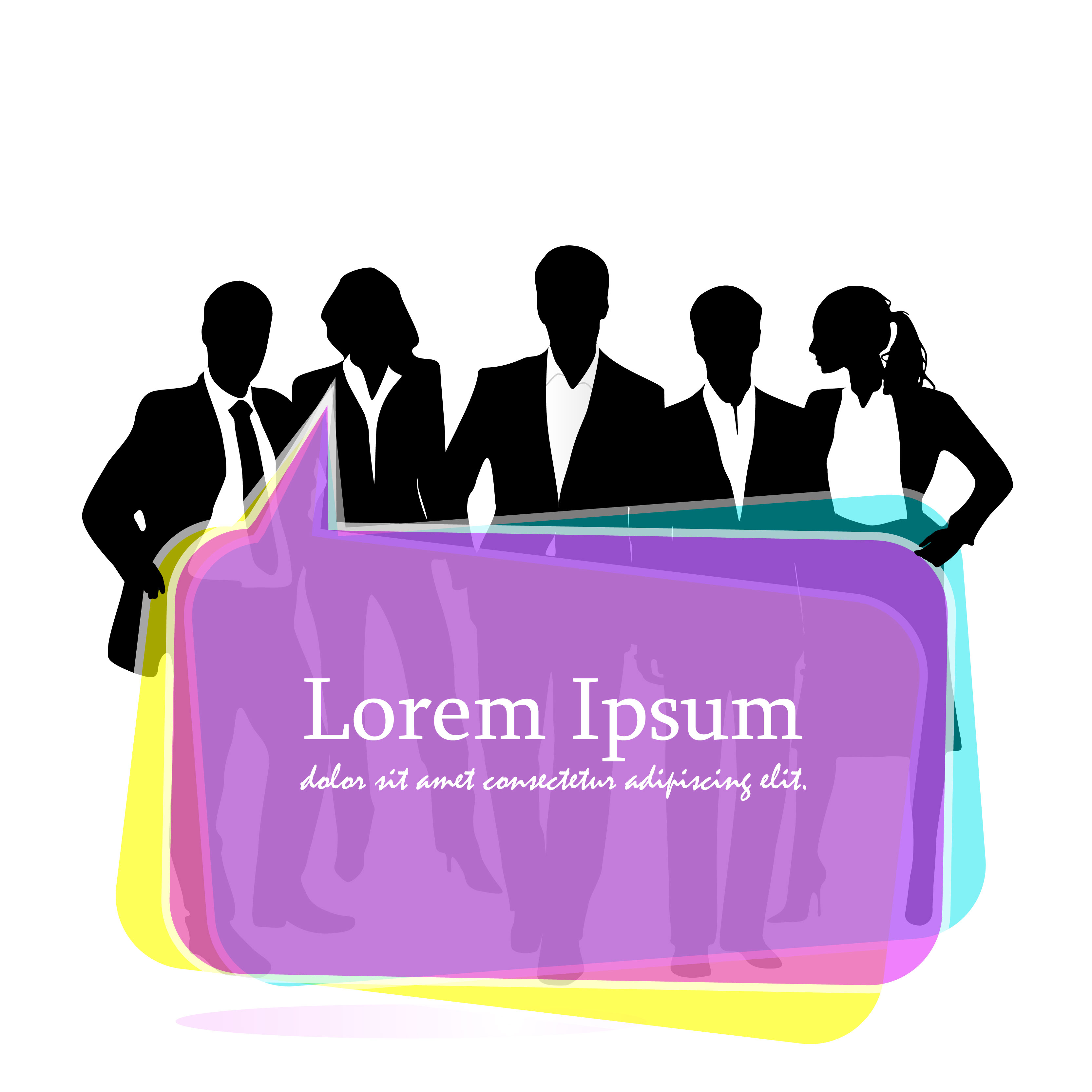 business banner template elegant people silhouettes sketch