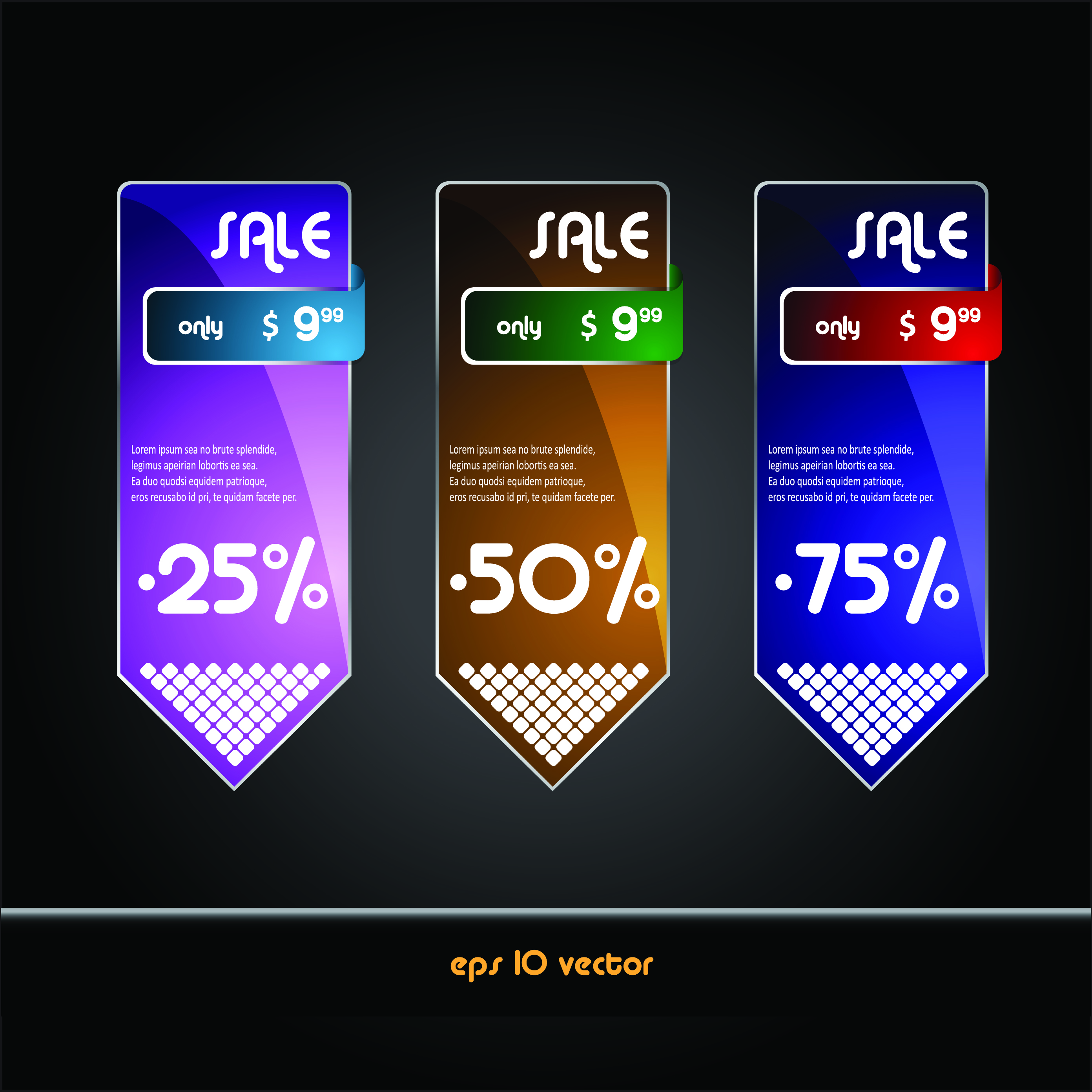 sale tag templates modern colored arrow shapes