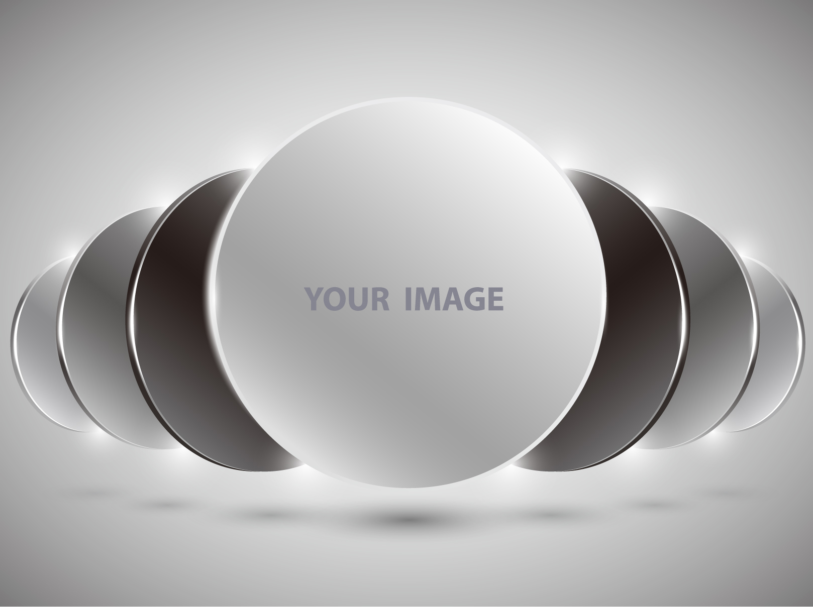 decorative background modern shiny grey circles symmetric layout