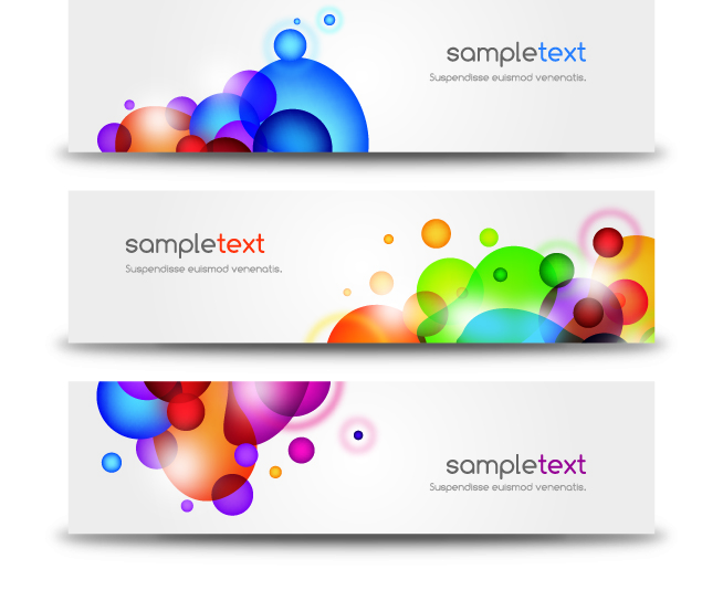 decorative banners templates bright modern colorful shapes