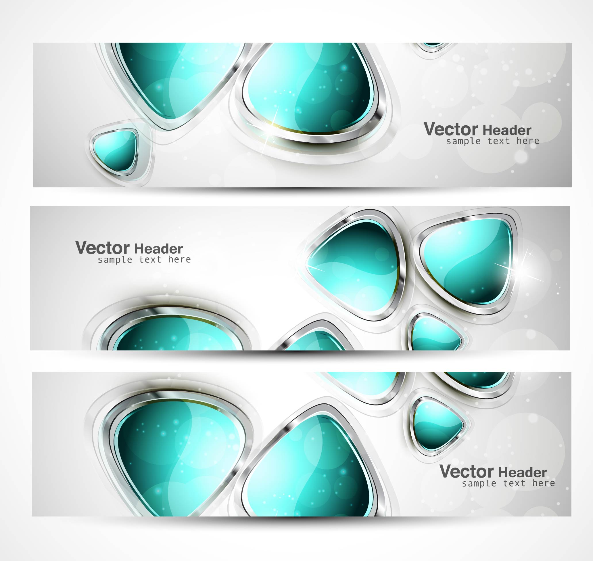 decorative banner templates luxury shiny modern deformed shapes