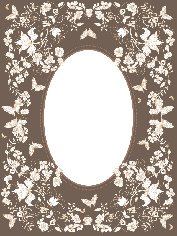 decorative frame template classic elegant european nature elements