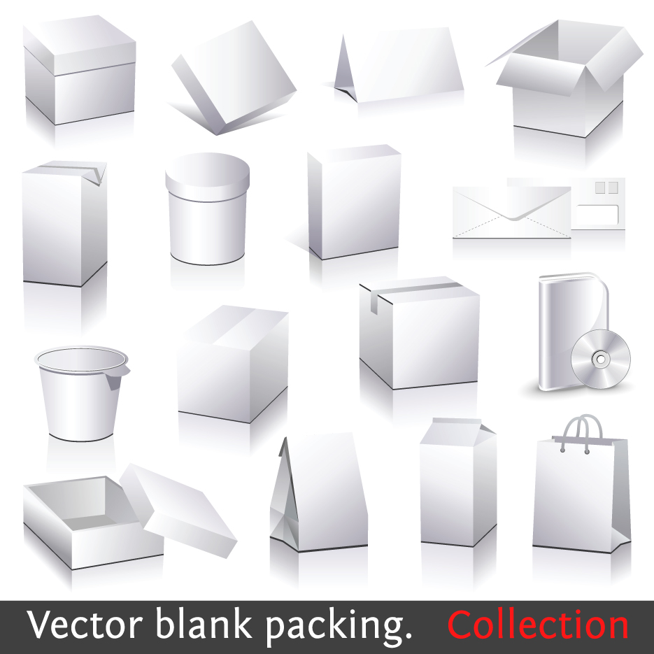 packing design elements blank grey 3d objects sketch