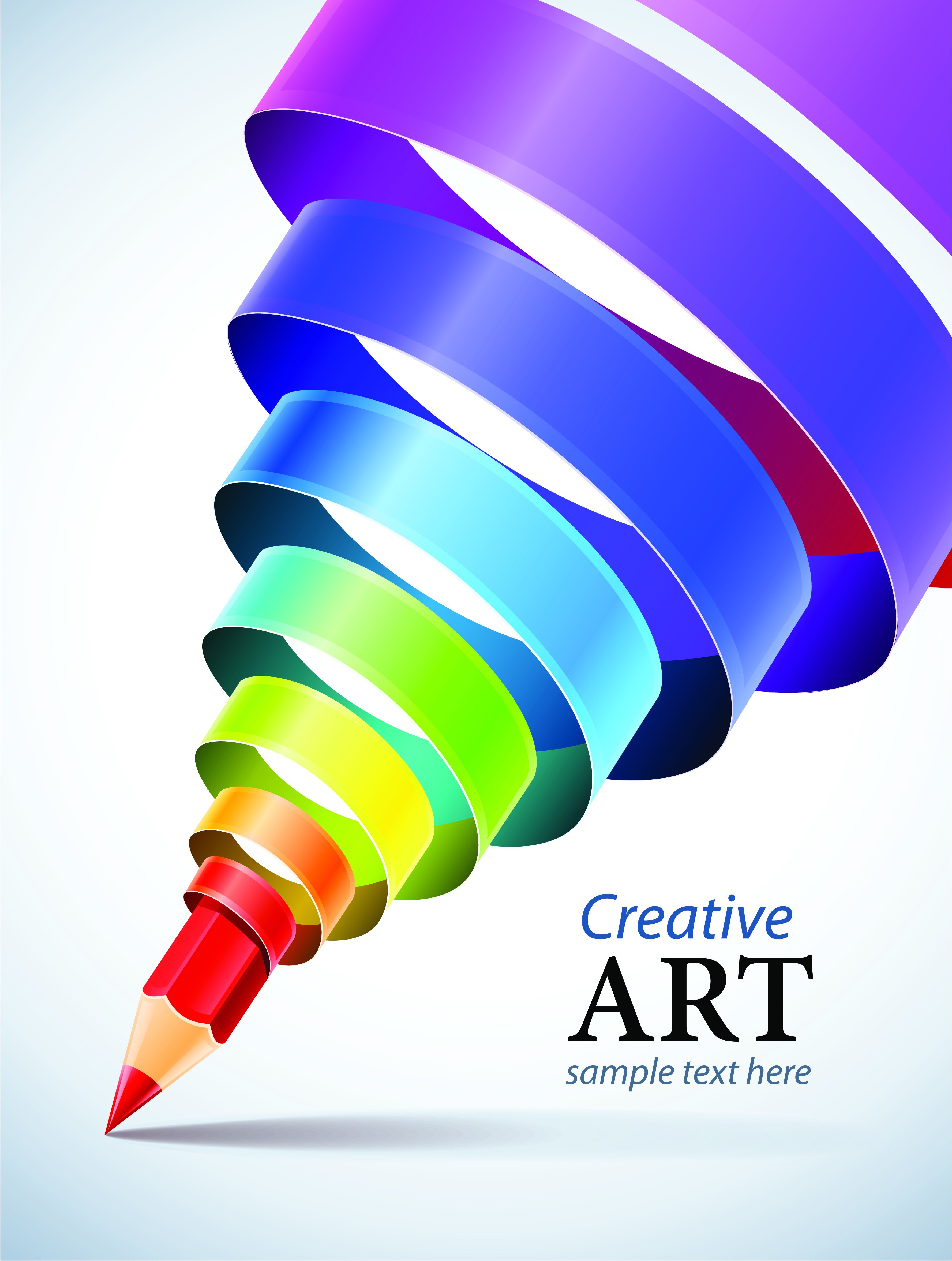 decorative background dynamic twisted colored pencil 3d modern