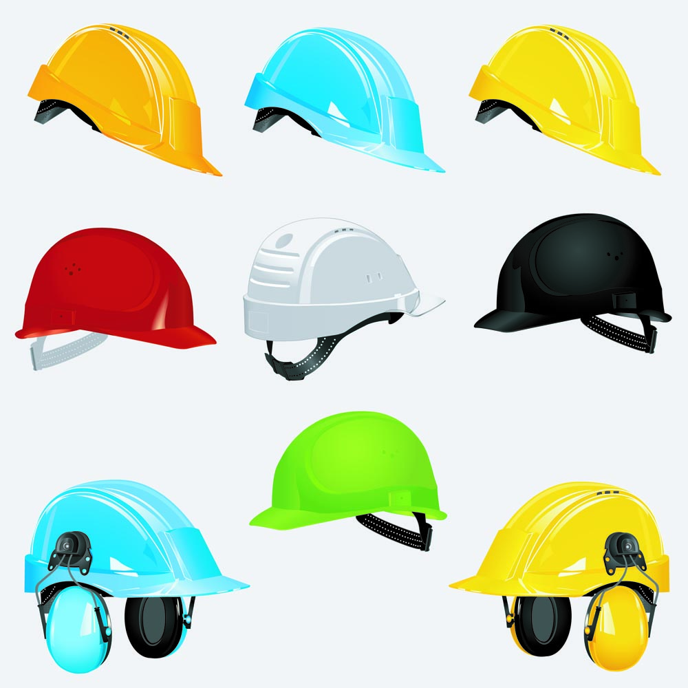 helmets icons shiny colorful 3d sketch