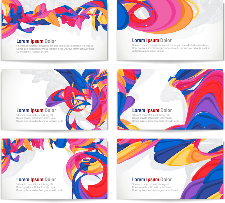 business card templates modern abstract colorful dynamic decor