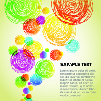 decorative background colorful flat handdrawn circles