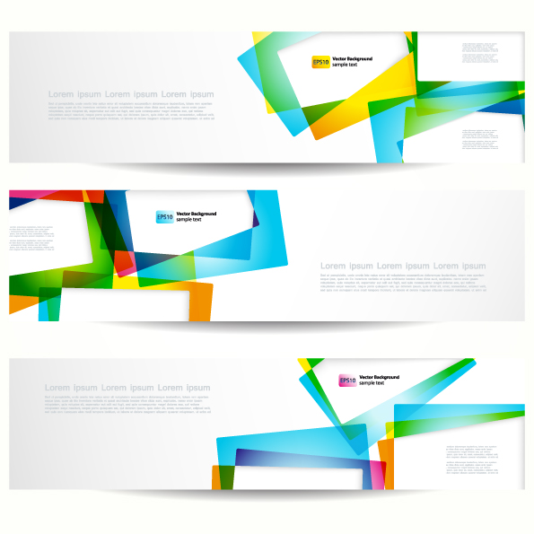 decorative banner templates modern colorful transparent geometry