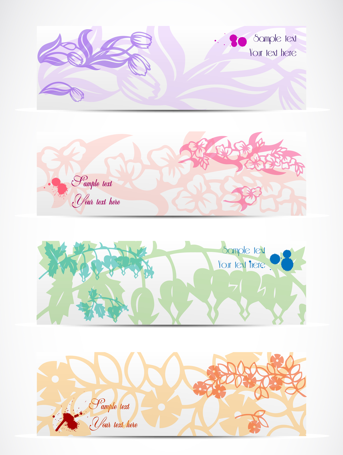 botanical background templates classical flat handdrawn