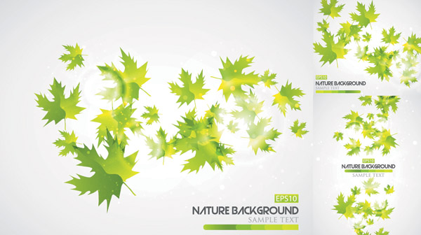 decorative leaves background templates modern green design