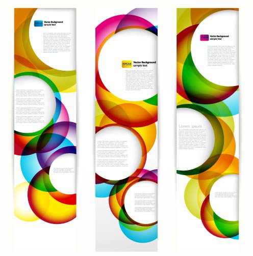 decorative banner templates bright colorful circles shapes