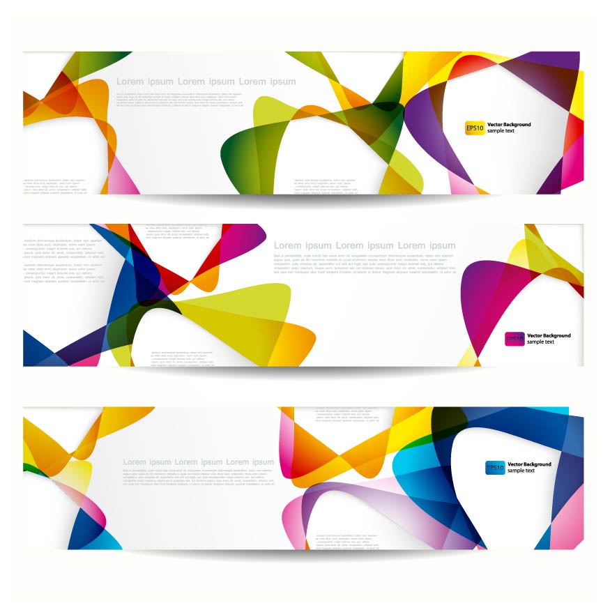 decorative banner templates colorful modern dynamic abstract