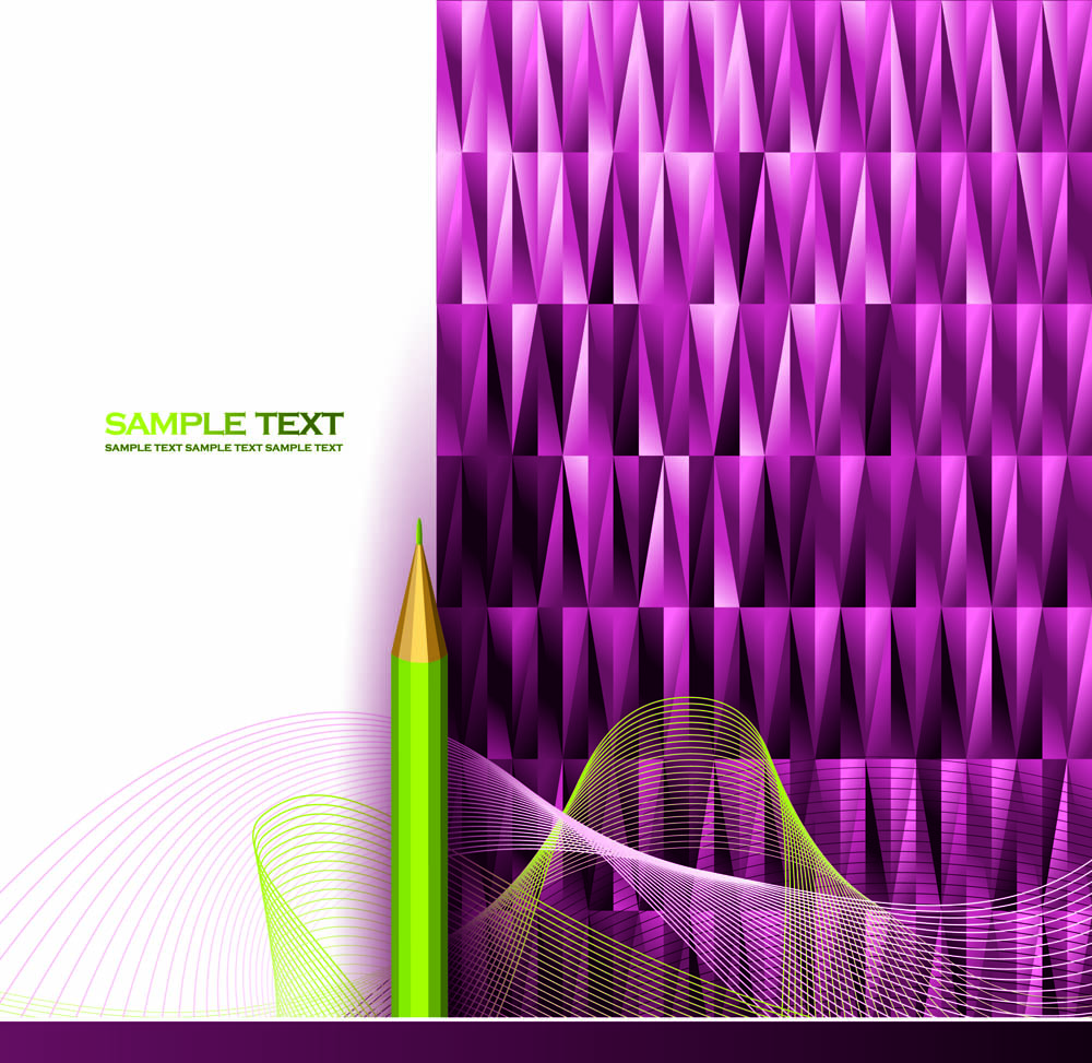 decorative background modern pencil dynamic 3d curves lowpolygon