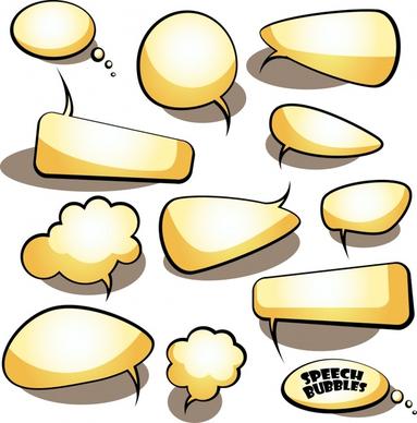 speech bubble templates shiny flat shapes