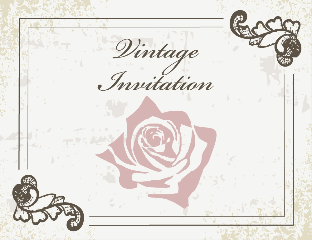 invitation card background elegant retro decor