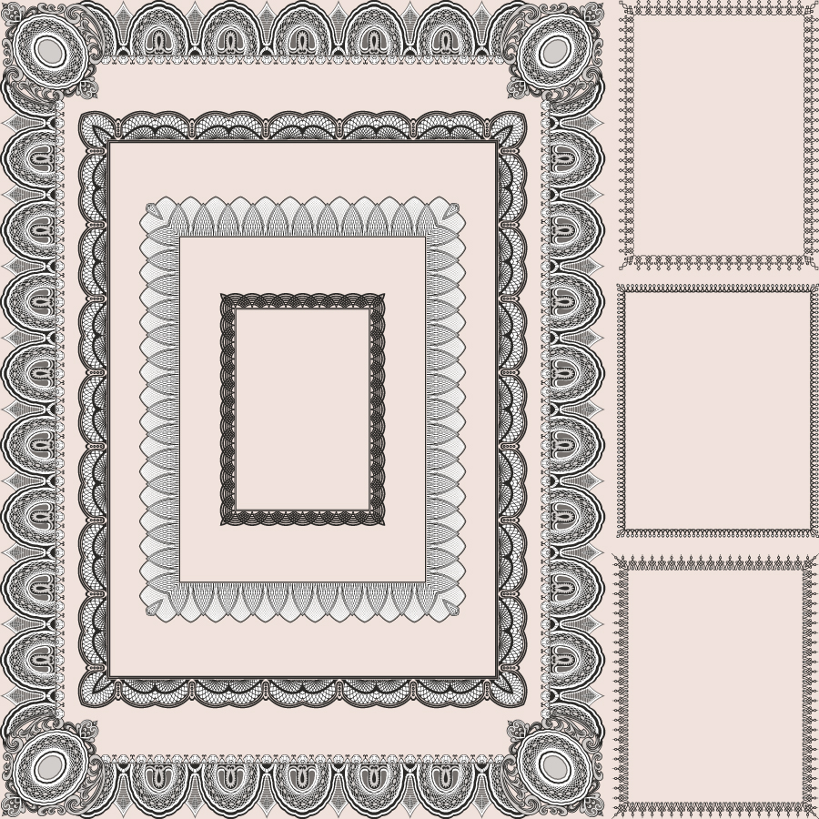 decorated frame templates elegant retro symmetric seamless