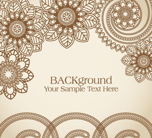 traditional floral background template elegant retro flat design