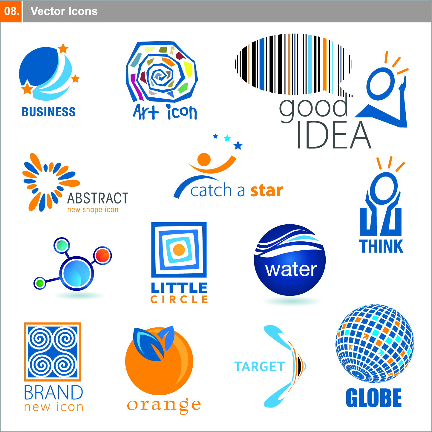logotypes templates colorful modern flat shapes
