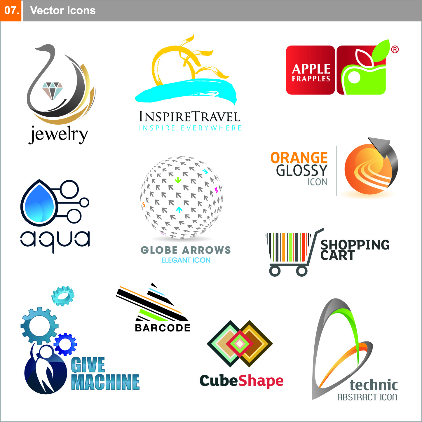 logotype templates colored modern shapes sketch