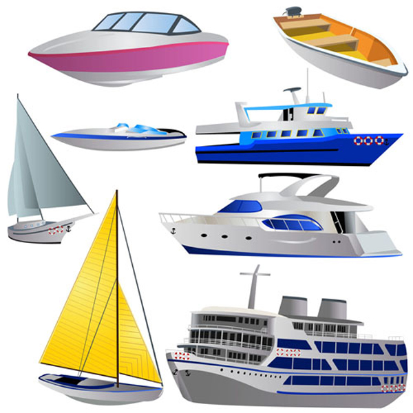 boat cruise icons modern 3d sketch