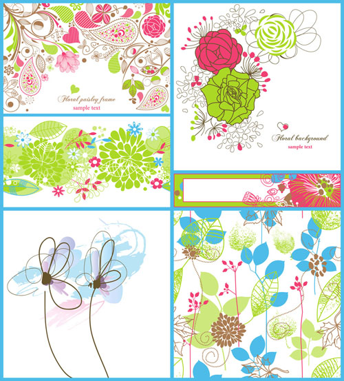 floral card background templates elegant handdrawn decor