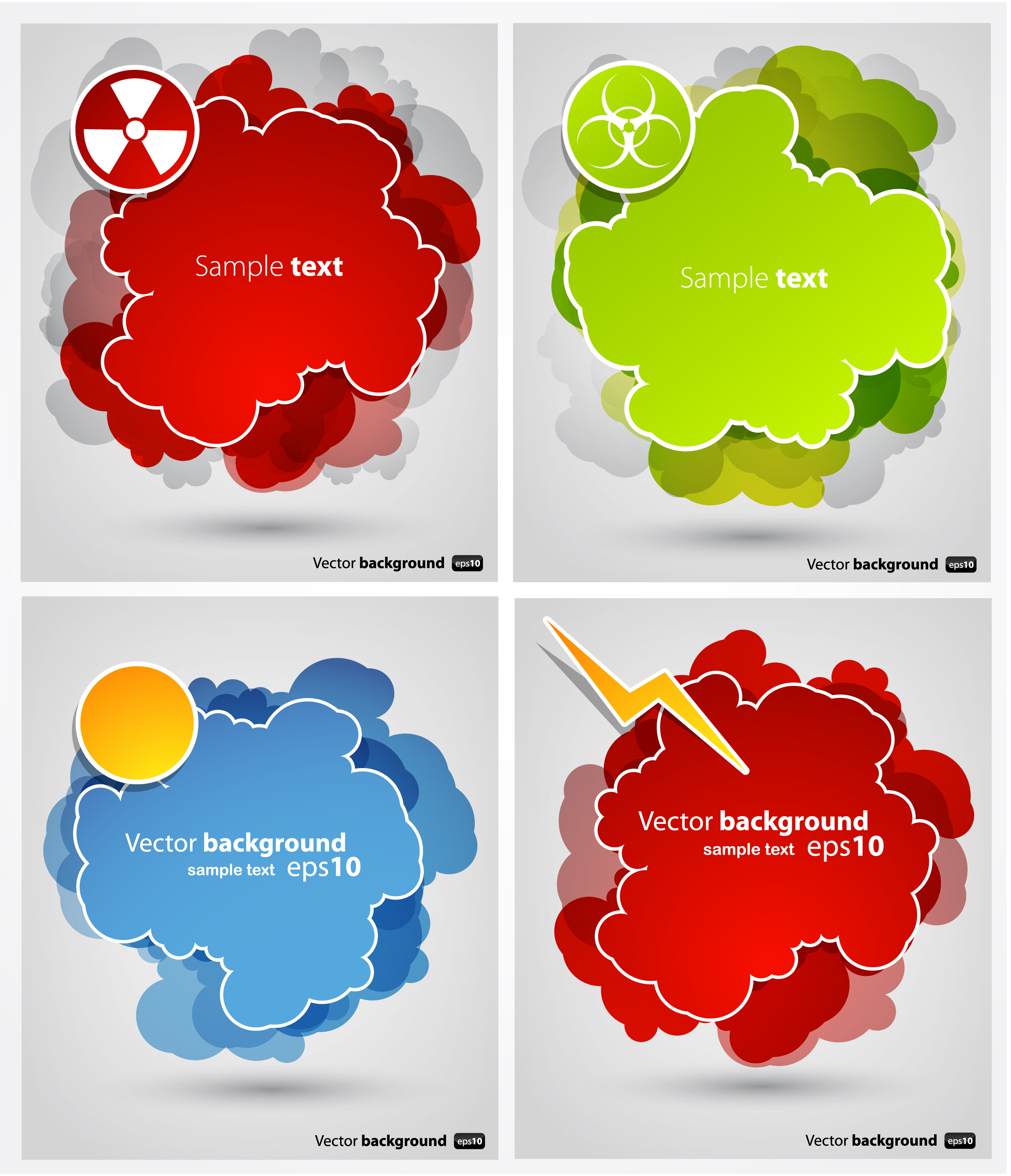 cloud tags templates colored modern papercut