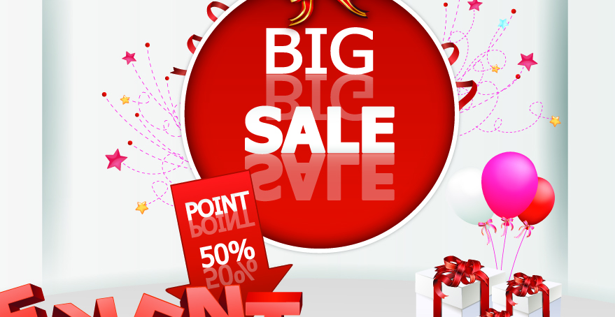 xmas sale banner elegant shiny modern 3d decor