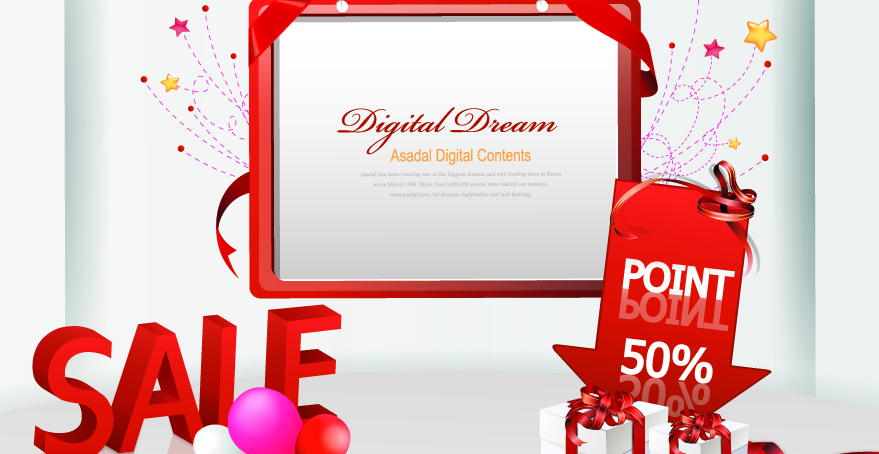 christmas sale banner shiny modern 3d elements decor