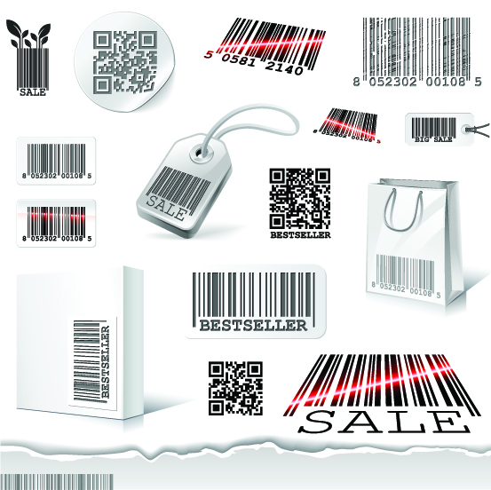 sale design elements barcode sketch modern design