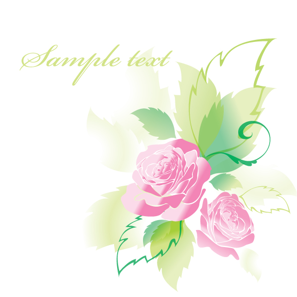 decorative rose background template bright colored modern design