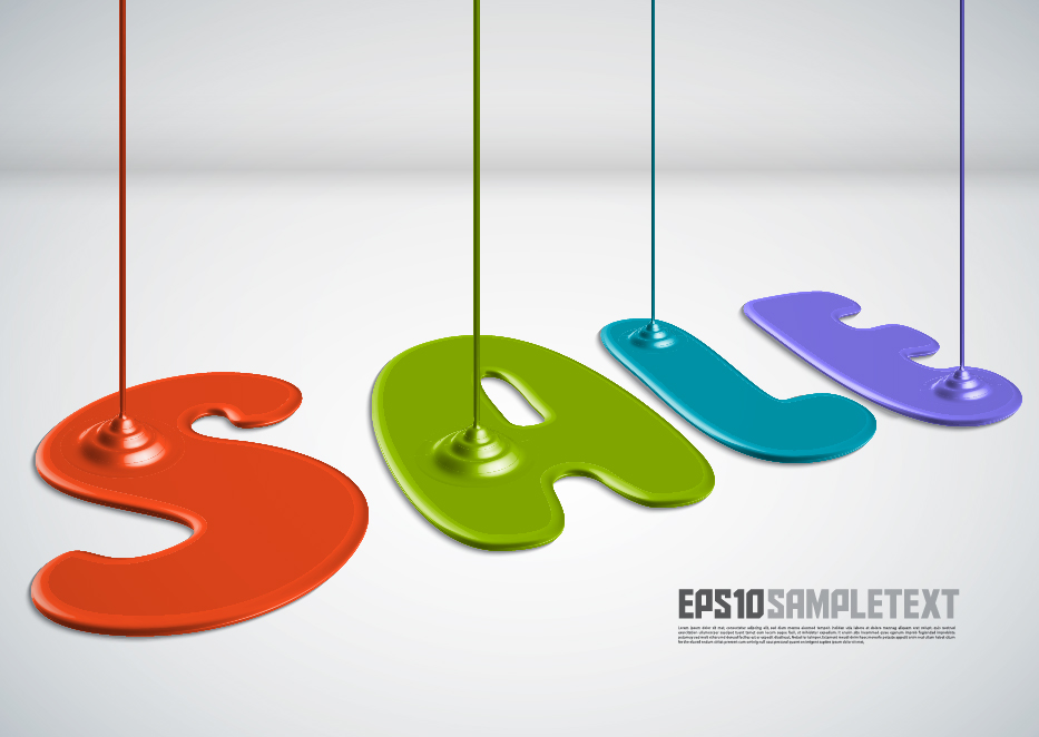 sale banner template paint drip modern 3d design