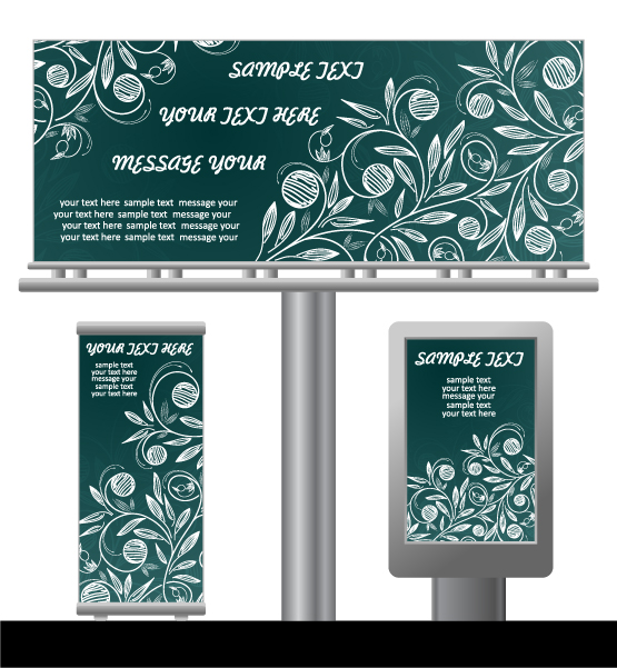 billboard templates handdrawn flora decor