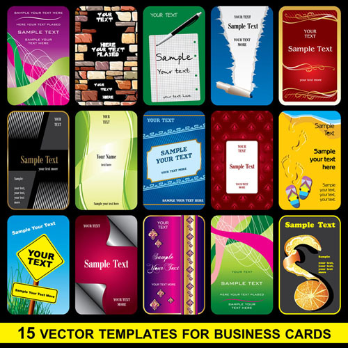 business card cover templates colorful modern decor