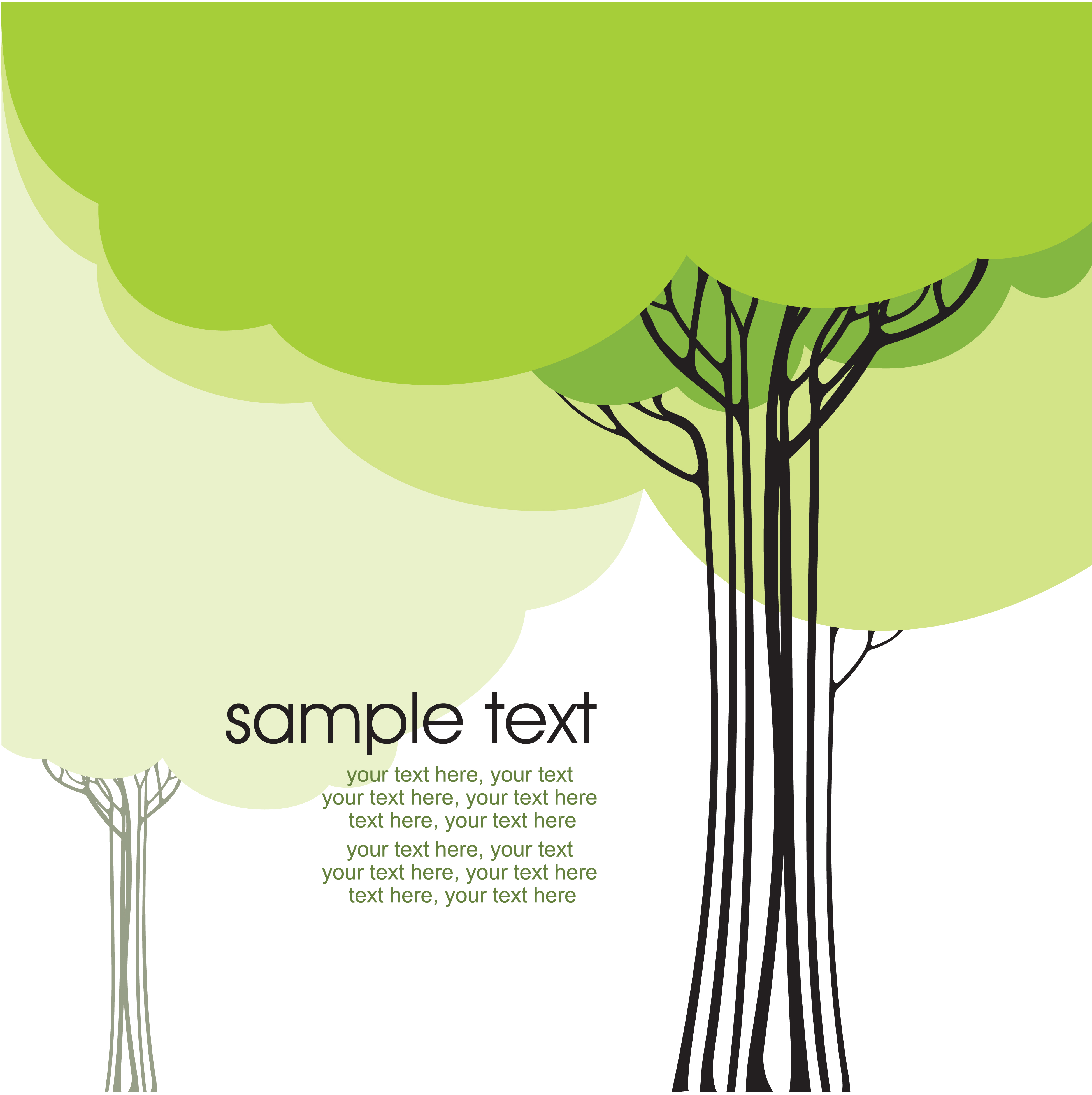 trees background flat colored handdrawn sketch