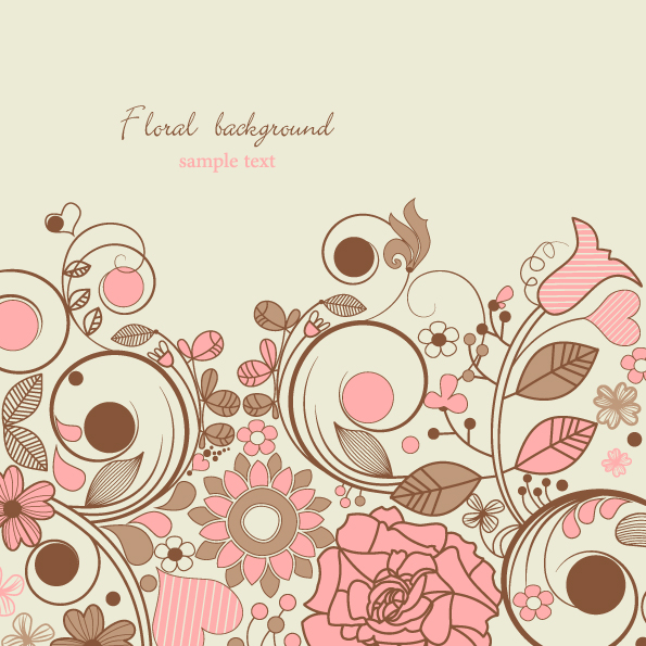 flower background bright colorful classical flat handdrawn