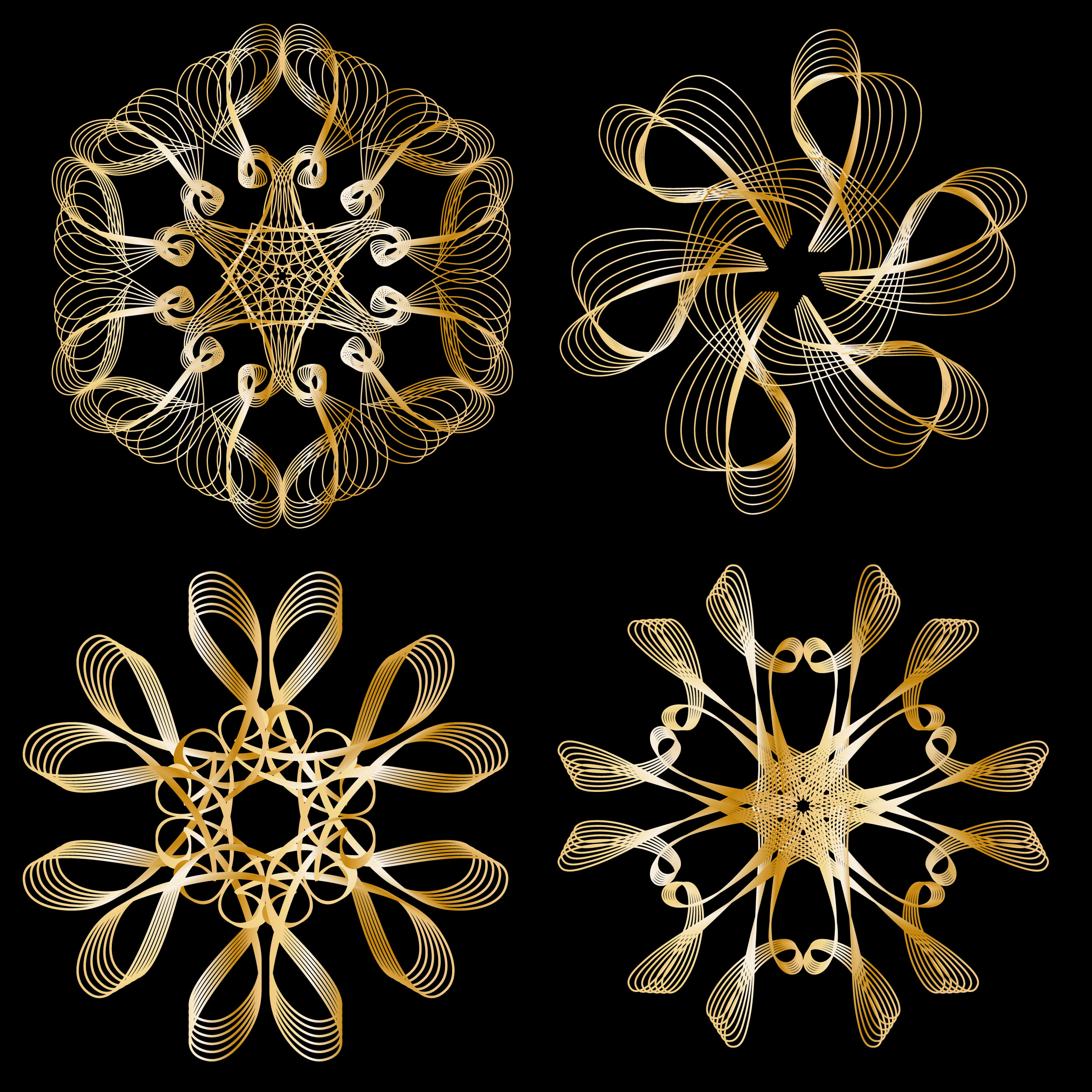 decorative elements templates symmetric dynamic kaleidoscope shapes