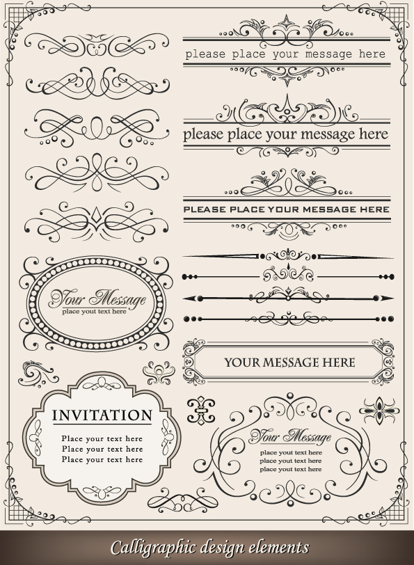 decorative elements templates elegant classic symmetric shapes