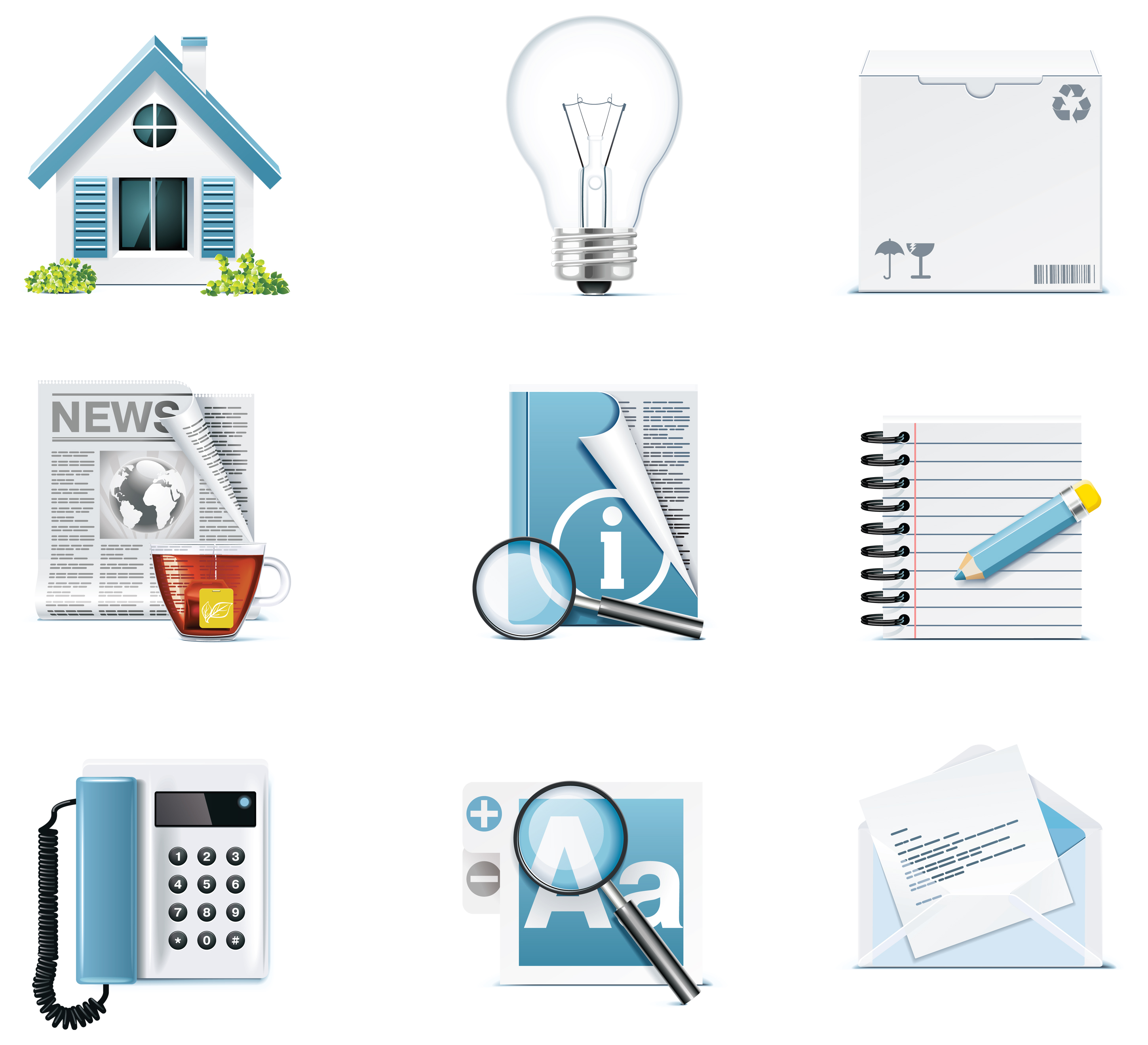 digital icons templates shiny modern symbols design