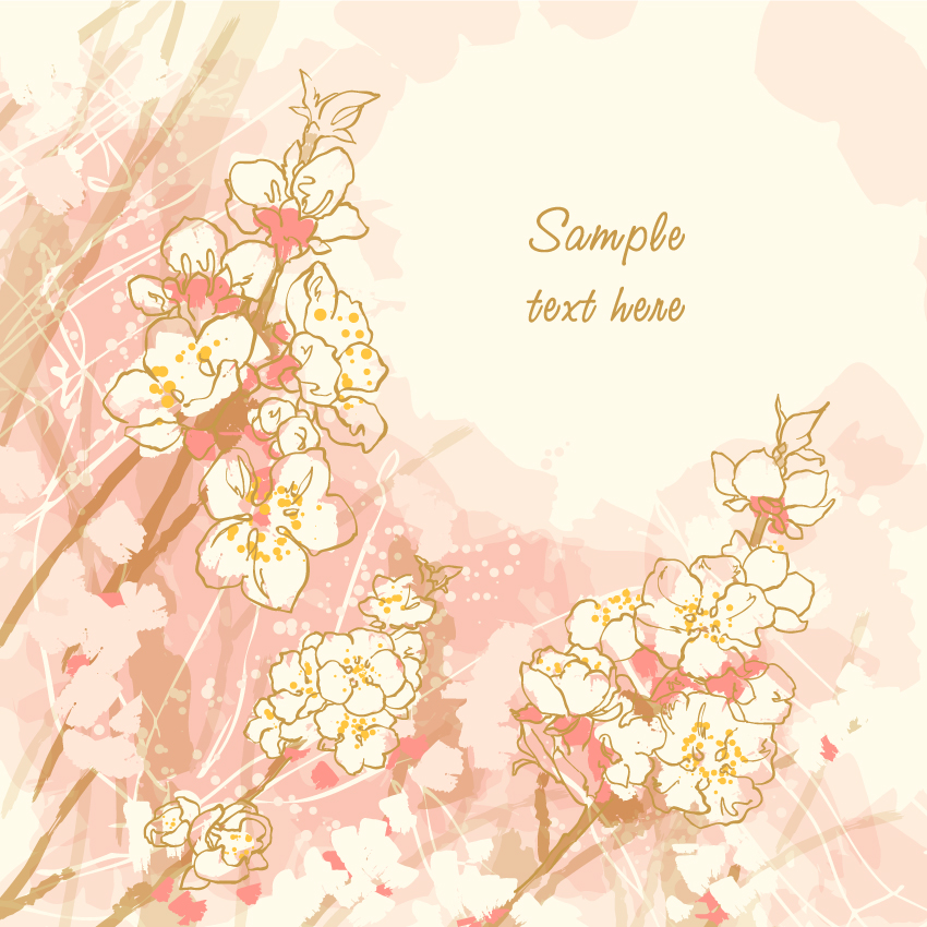 nature card background bright classic handdrawn design