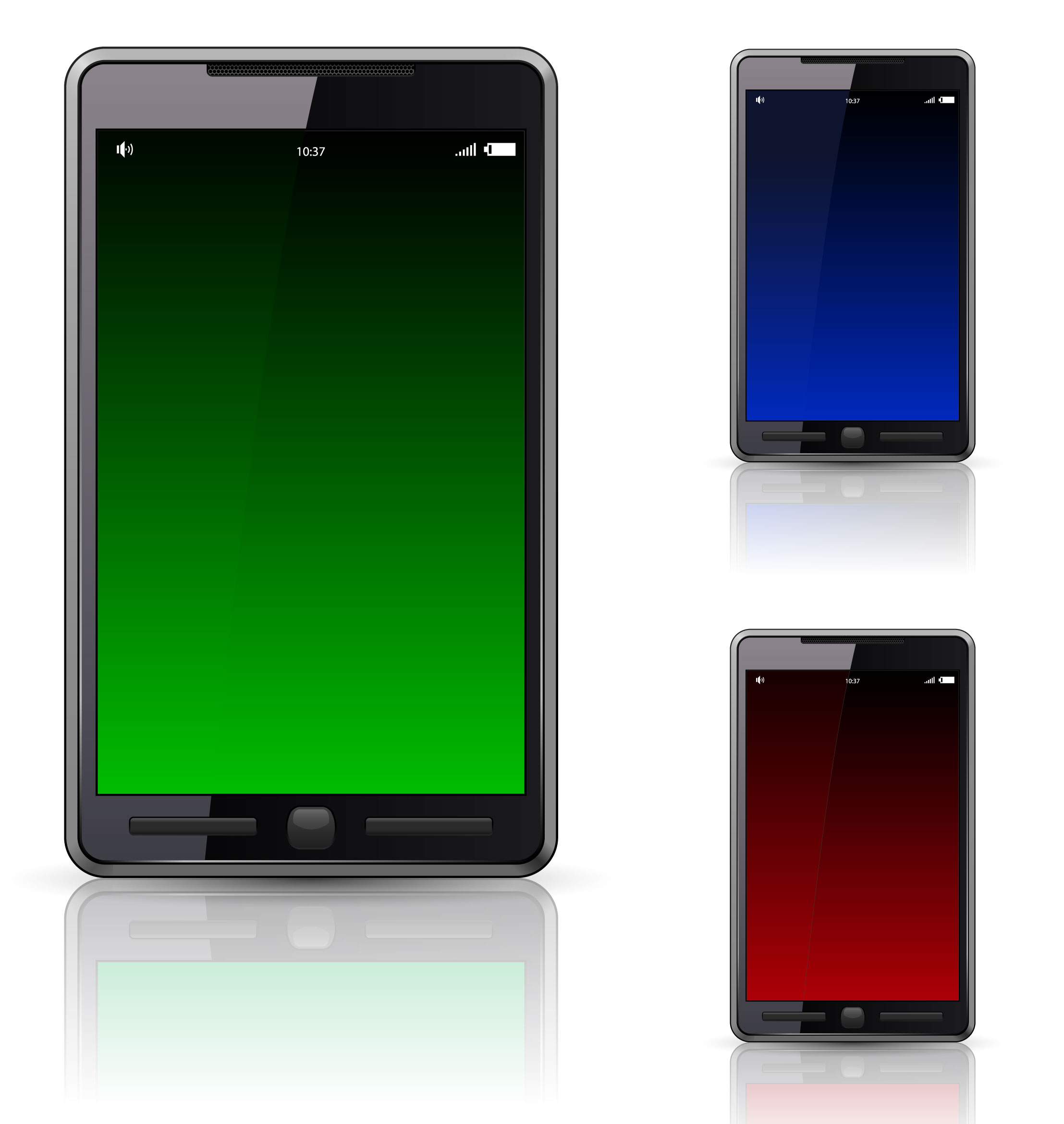 smartphone icons shiny colored realistic design