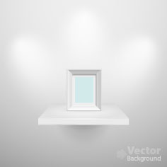 gallery shelf template bright 3d sketch