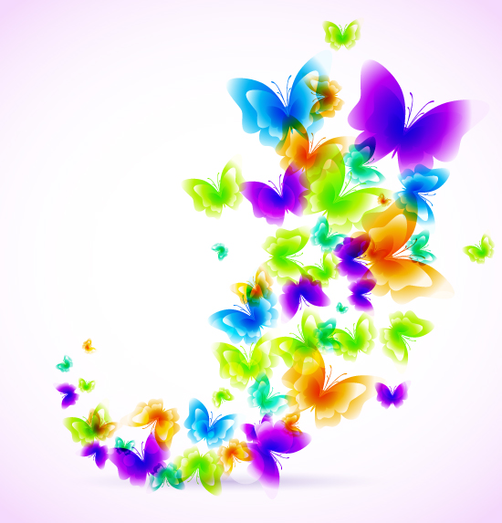 butterflies background colorful bright modern design