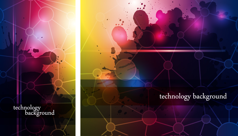 technology background templates sparkling light effect grunge decor